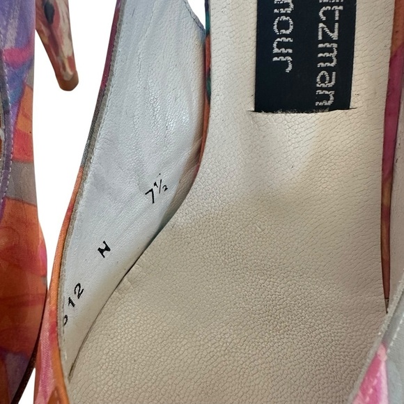 VTG STAURT WEITZMAN FOR MR SEYMOR PASTEL ABSTRACT COCKTAIL HEELS SIZE 7.5 - Picture 14 of 16